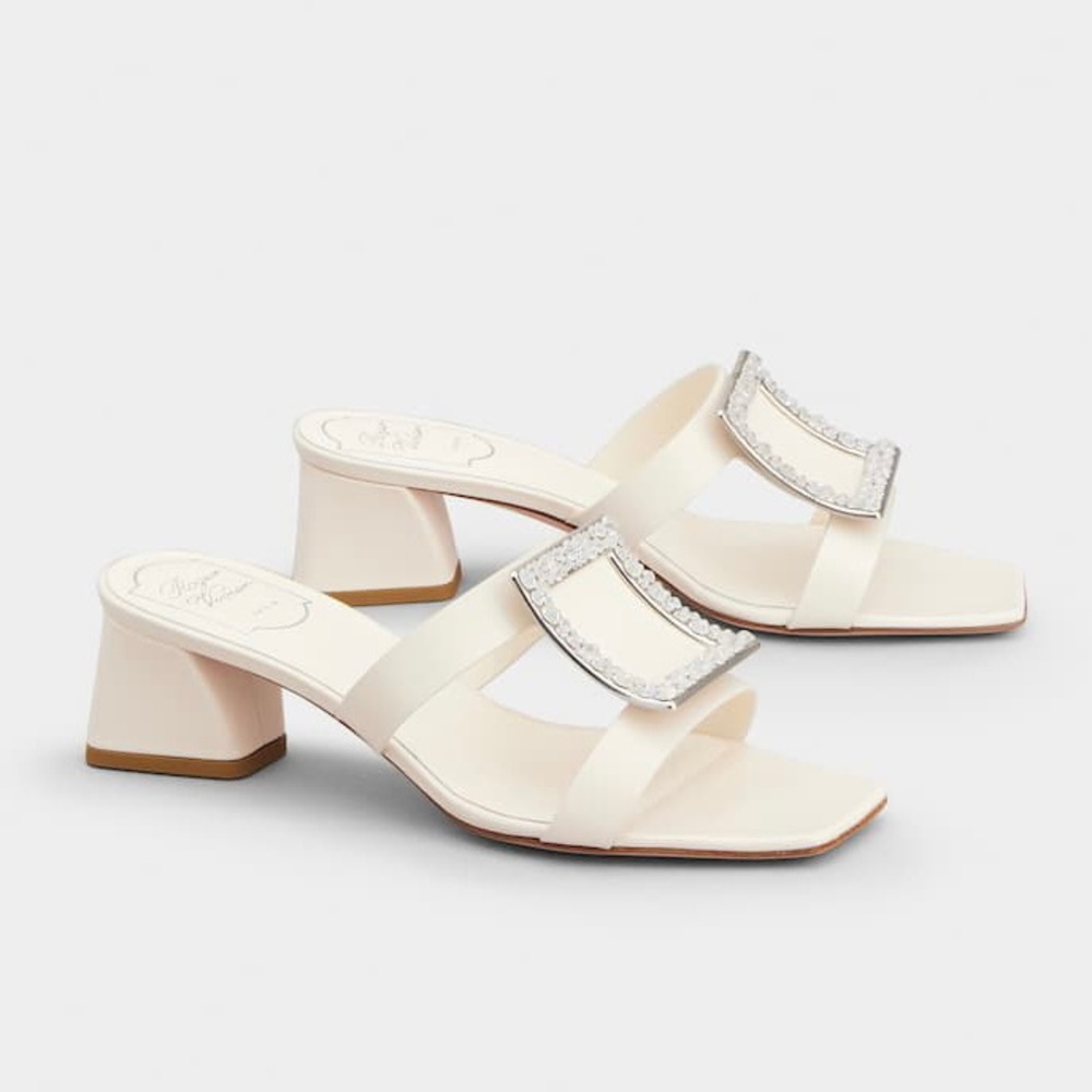 Roger Vivier Buckle Leather Mules Sandals